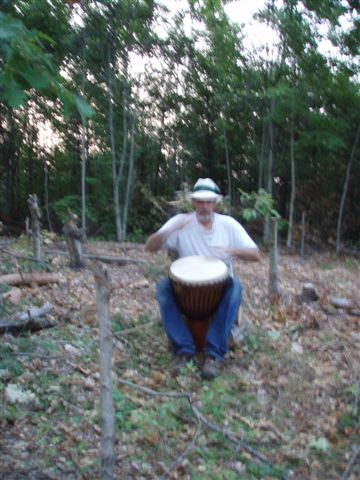 Bill Frey drumming  in the circle 2