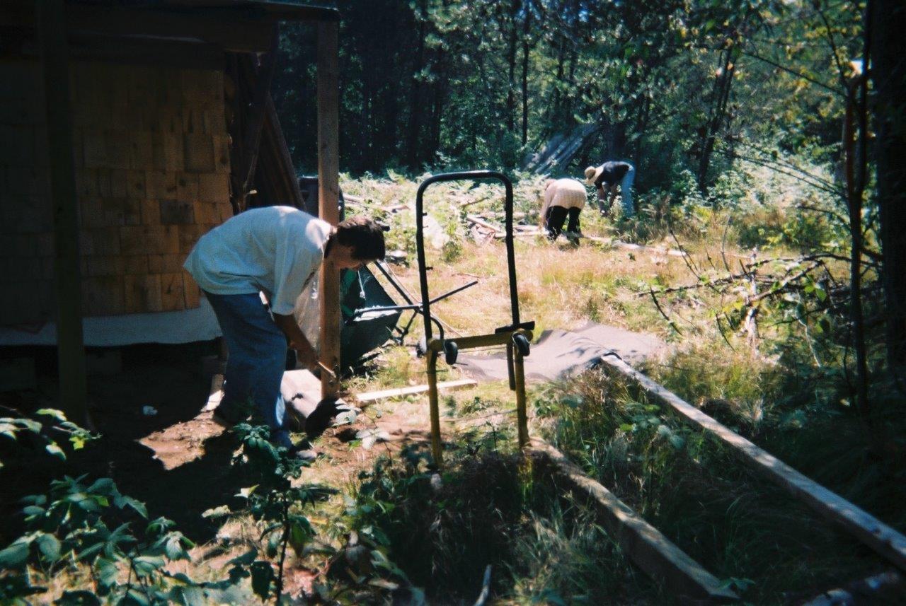 Justin Armstrong building the woodshed 2