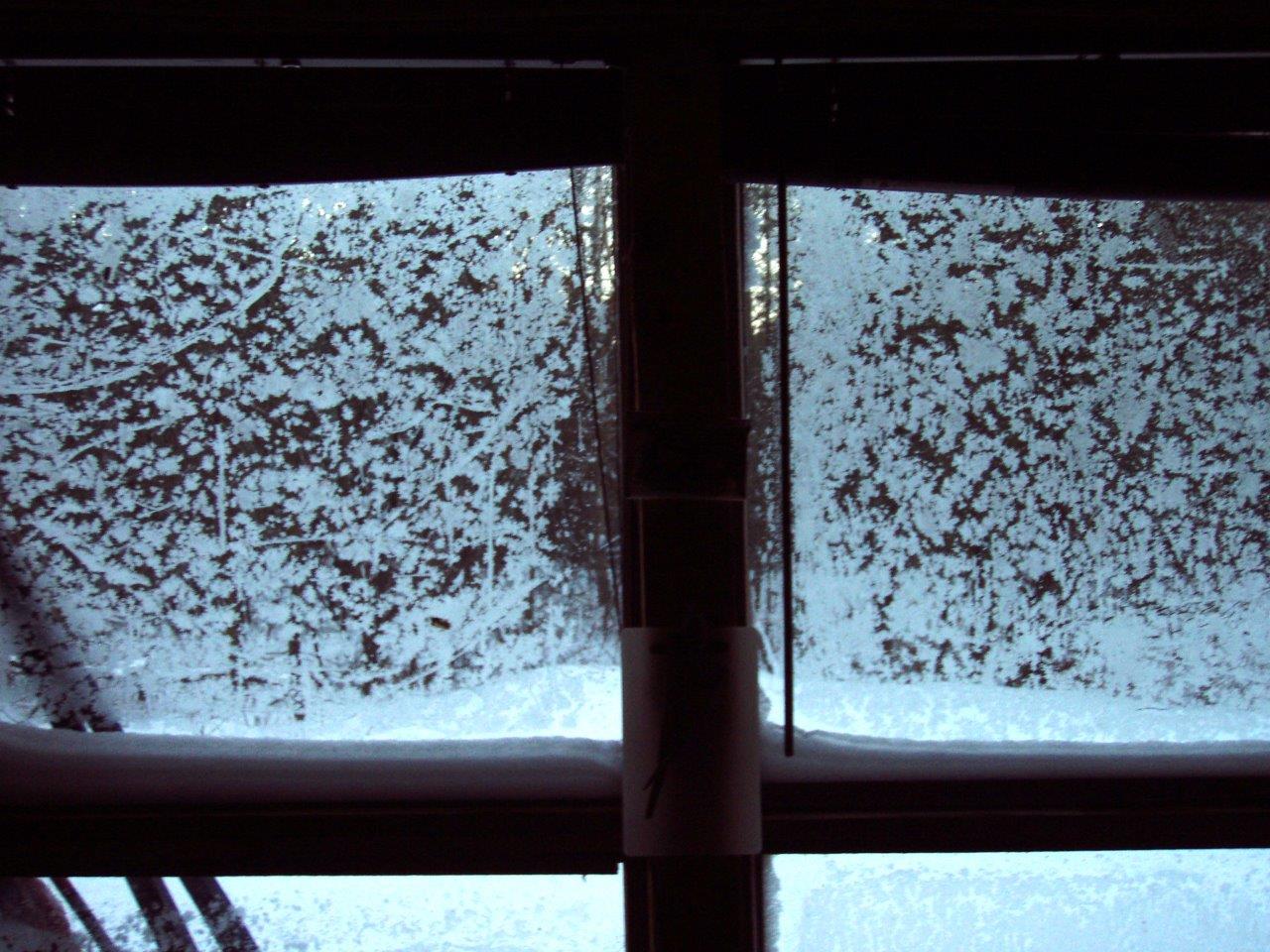 Forest Woodhenge - Frost on Cabin's Windows!!