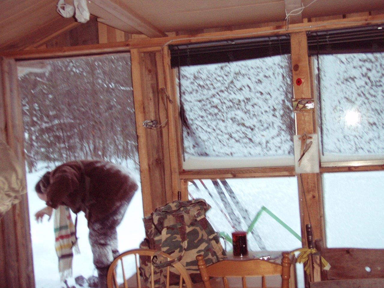 Forest Woodhenge - Frost on Cabin's Windows!
