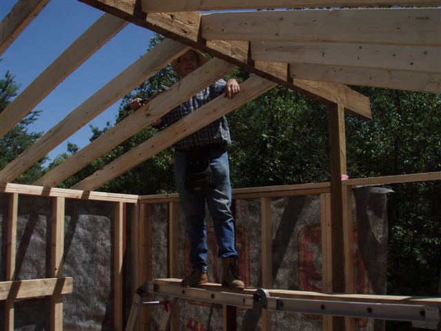 Cabin -Building the Roof (10)