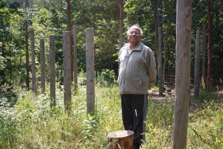 Subrata Mitra at Centre of Forest Woodhenge