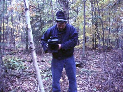 Forest Woodhenge: Peter Elliott filming (2)